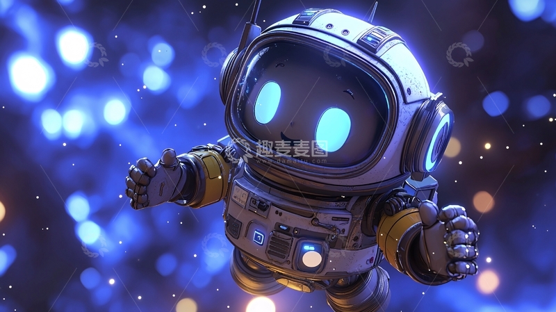 高清大图下载【趣麦麦图】太空宇航员机器人