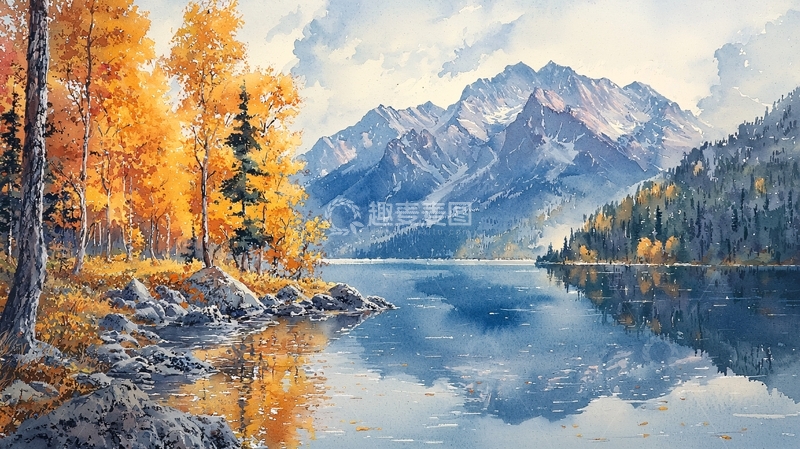 高清大图下载【趣麦麦图】秋日湖光山色