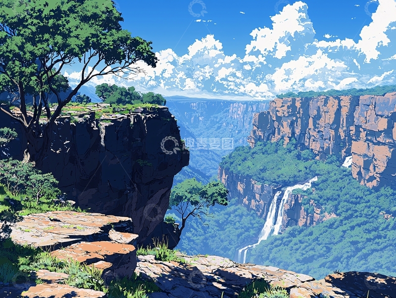 高清大图下载【趣麦麦图】悬崖边上的壮丽峡谷