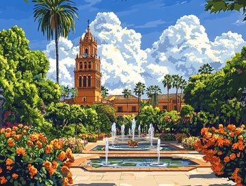 西班牙花园景色