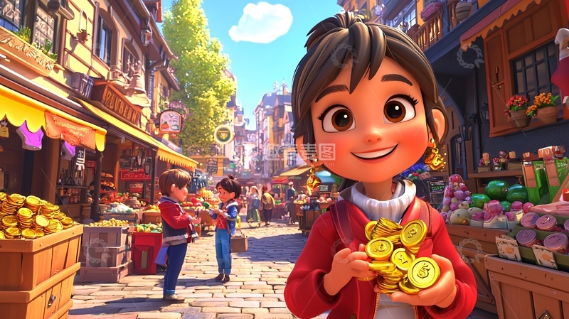 高清大图下载【趣麦麦图】阳光下快乐女孩