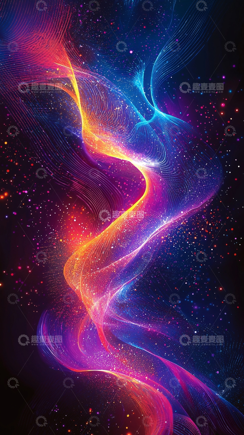 高清大图下载【趣麦麦图】绚丽多彩的光线抽象背景