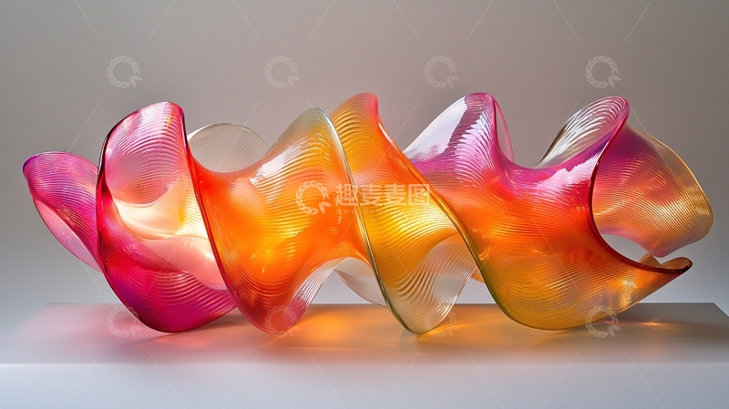 高清大图下载【趣麦麦图】彩色透明玻璃艺术品