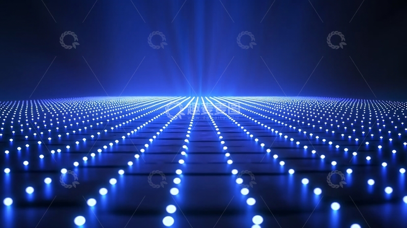 高清大图下载【趣麦麦图】蓝色光点矩阵排列