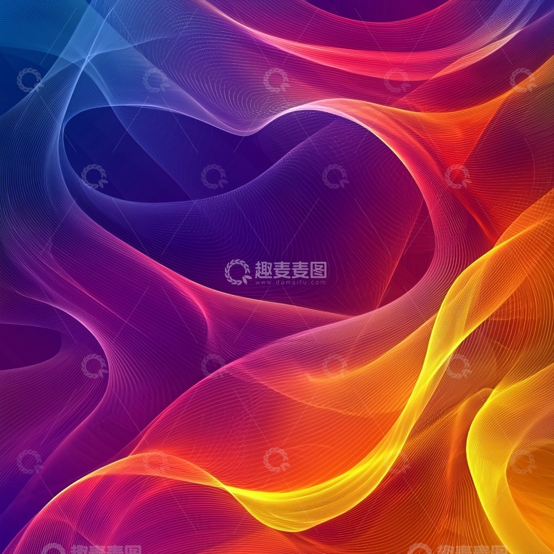 高清大图下载【趣麦麦图】绚丽多彩的光影线条背景