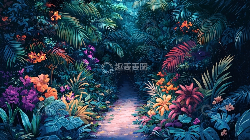 高清大图下载【趣麦麦图】神秘热带雨林小径