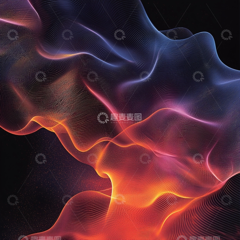 高清大图下载【趣麦麦图】抽象彩色光线流动背景