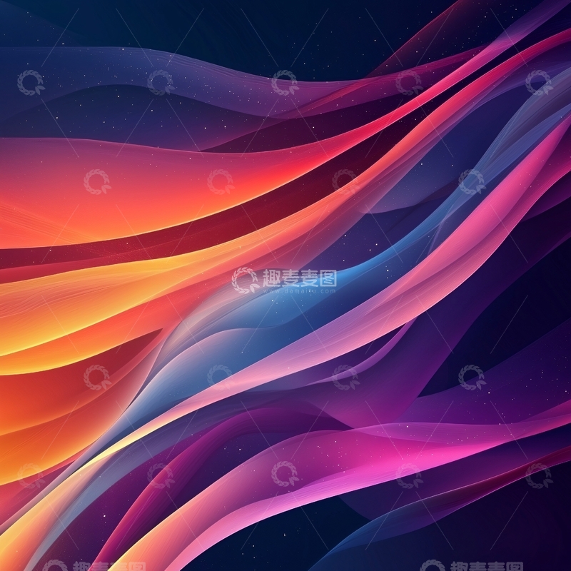 高清大图下载【趣麦麦图】彩色渐变流动线条