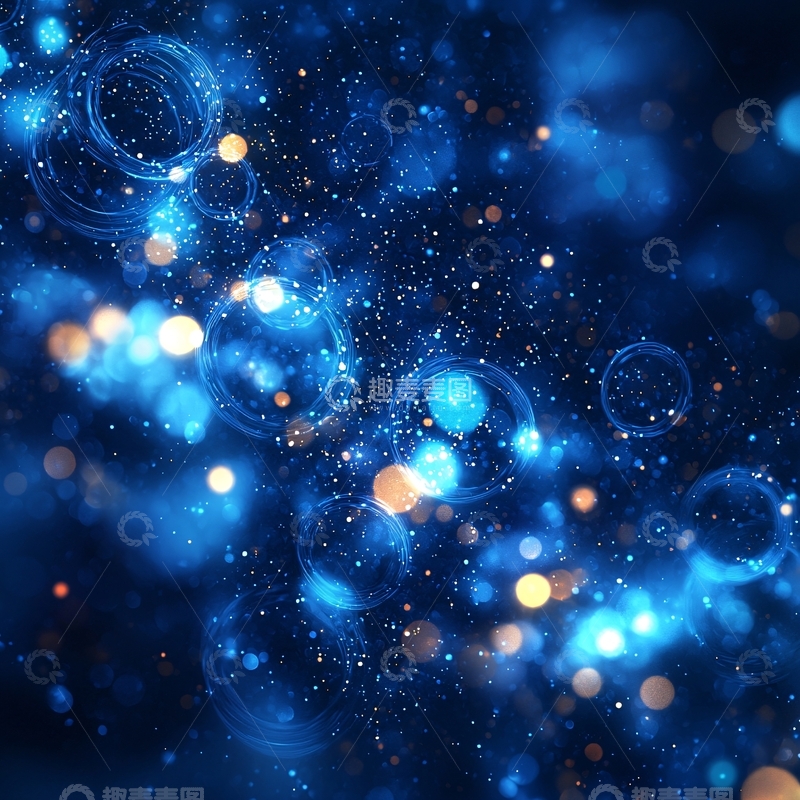 高清大图下载【趣麦麦图】蓝色星空光斑背景