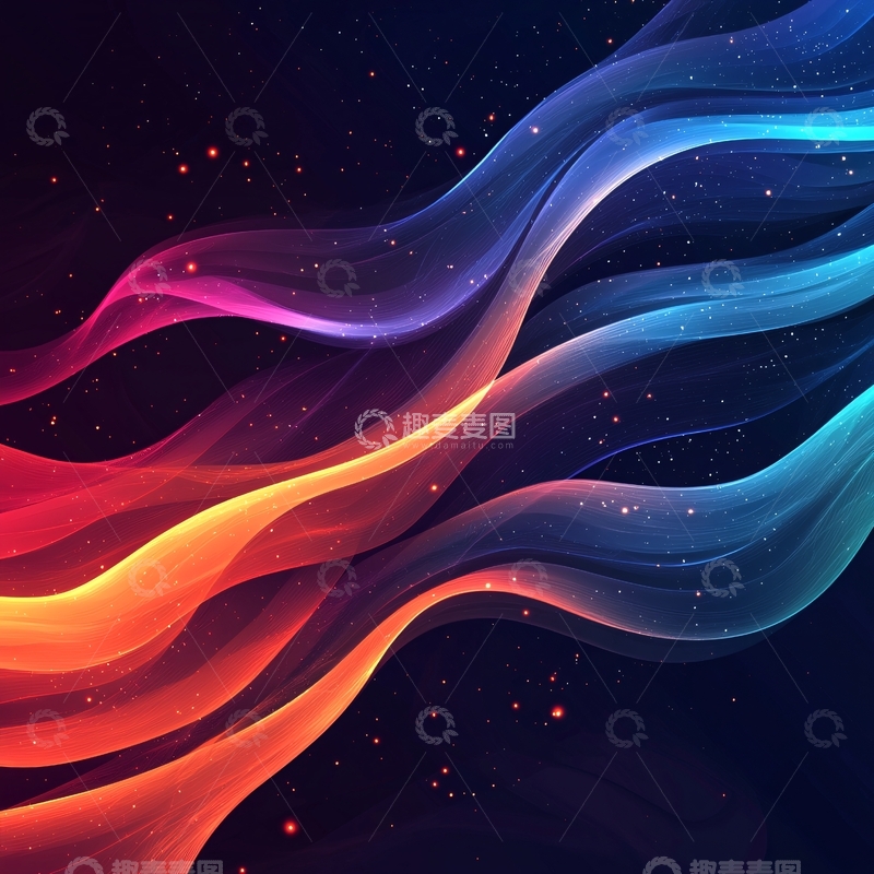 高清大图下载【趣麦麦图】抽象彩色波浪背景