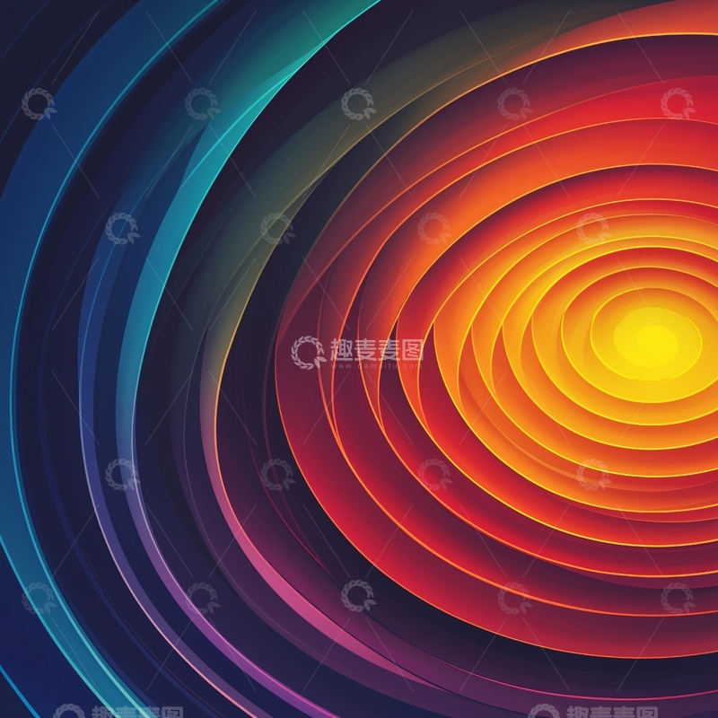 高清大图下载【趣麦麦图】彩色漩涡状渐变线条背景