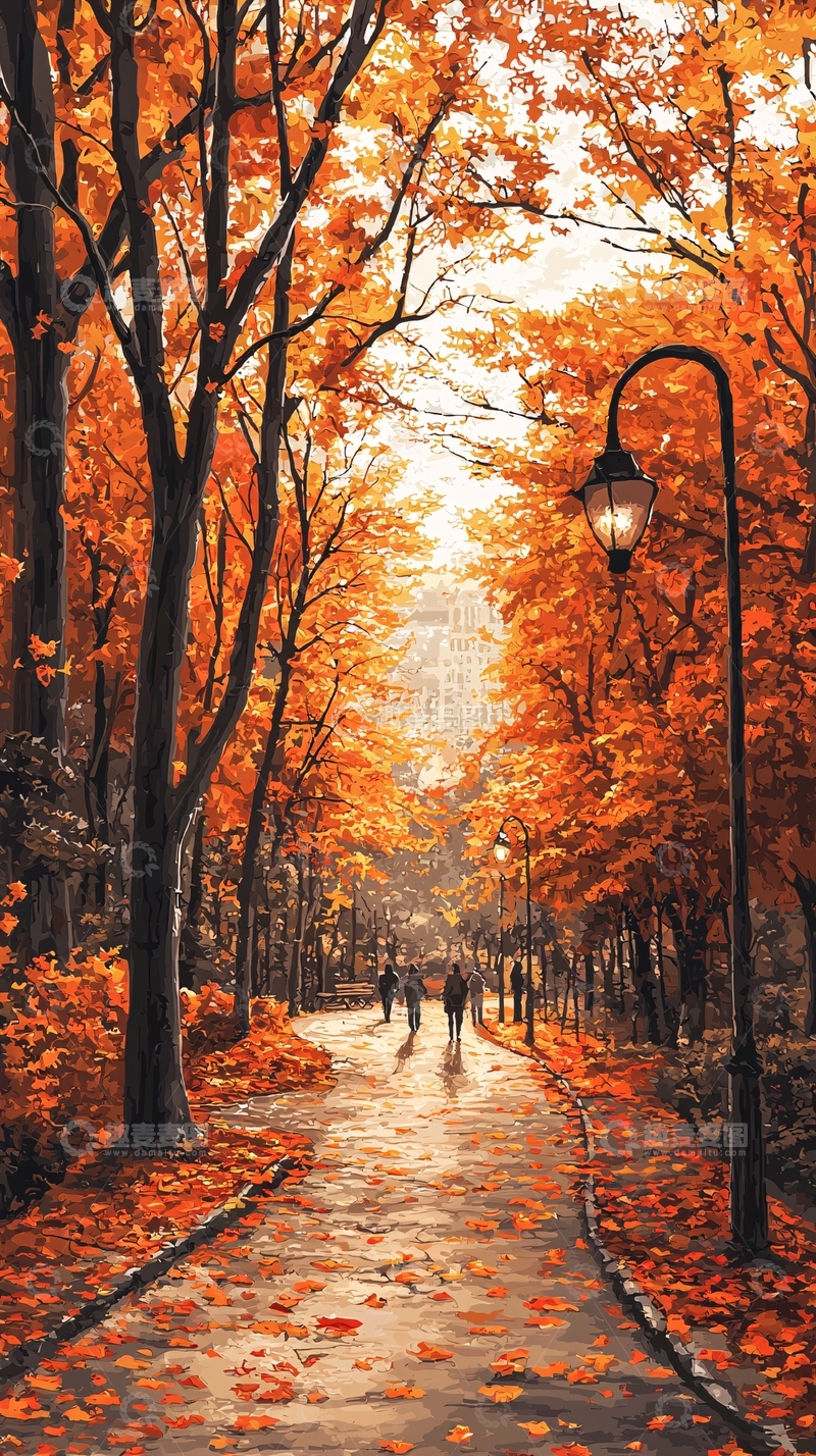 高清大图下载【趣麦麦图】秋日公园小路
