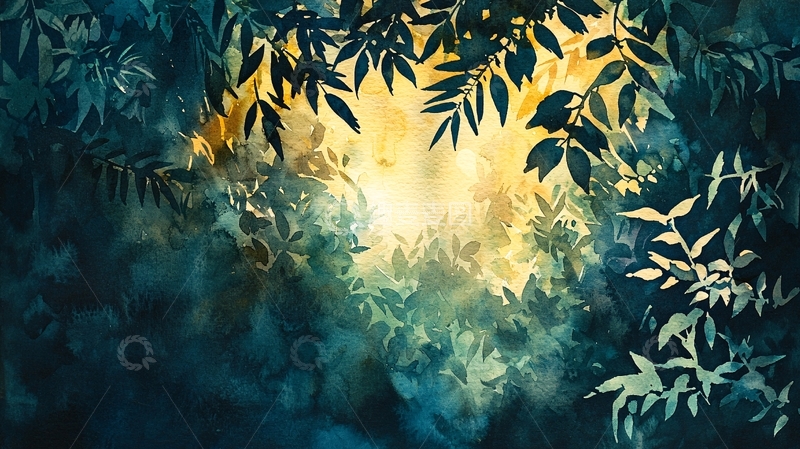 高清大图下载【趣麦麦图】绿叶丛中的阳光