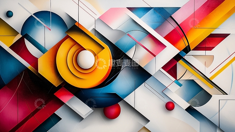 高清大图下载【趣麦麦图】抽象彩色几何图形