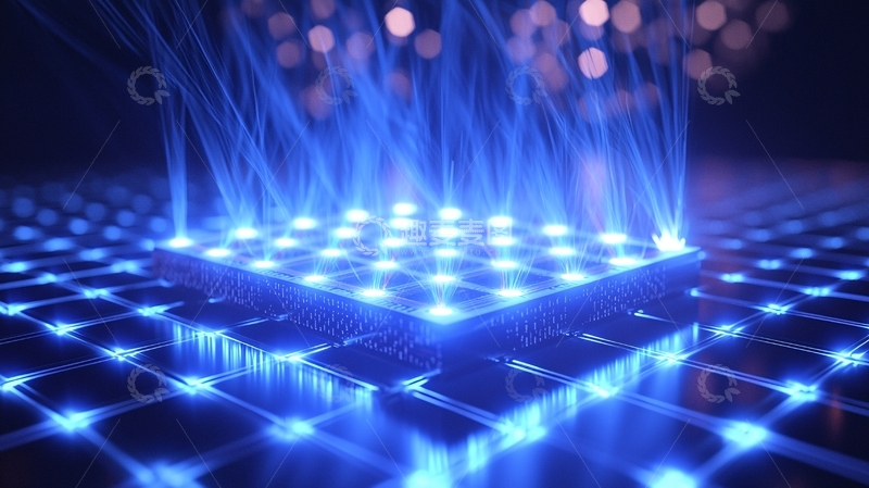 高清大图下载【趣麦麦图】科技感芯片发光线条