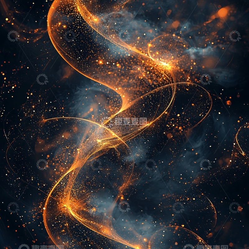高清大图下载【趣麦麦图】金色光线在宇宙中飞舞