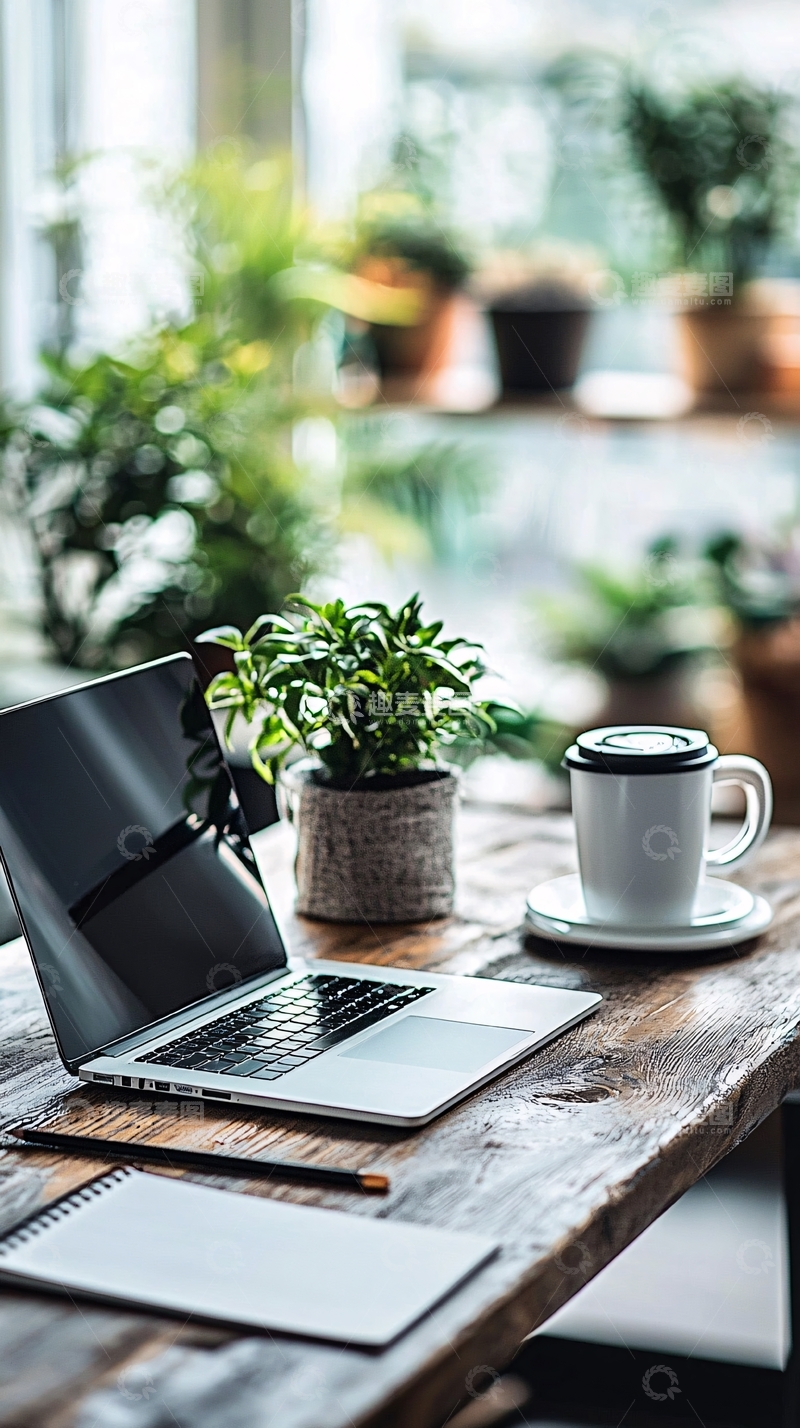 高清大图下载【趣麦麦图】阳光书桌上的笔记本