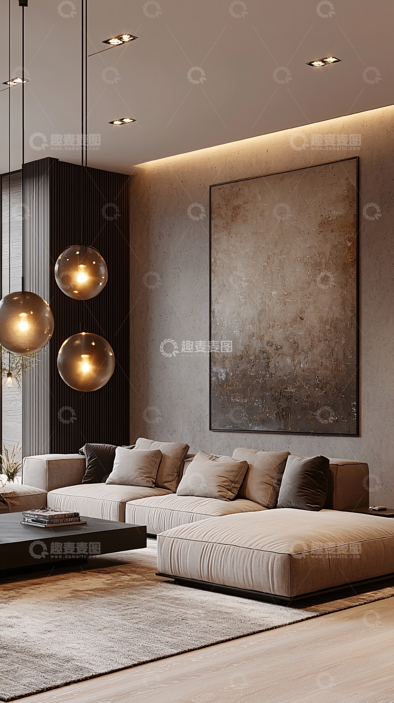 高清大图下载【趣麦麦图】现代简约客厅