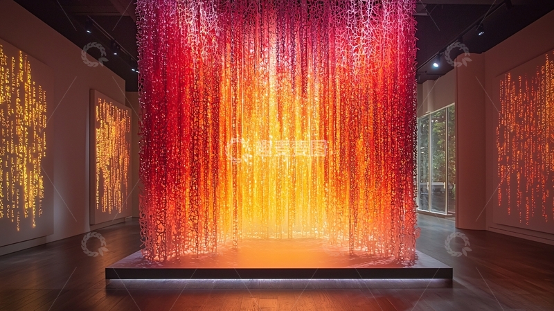 高清大图下载【趣麦麦图】光线汇聚的抽象艺术装置