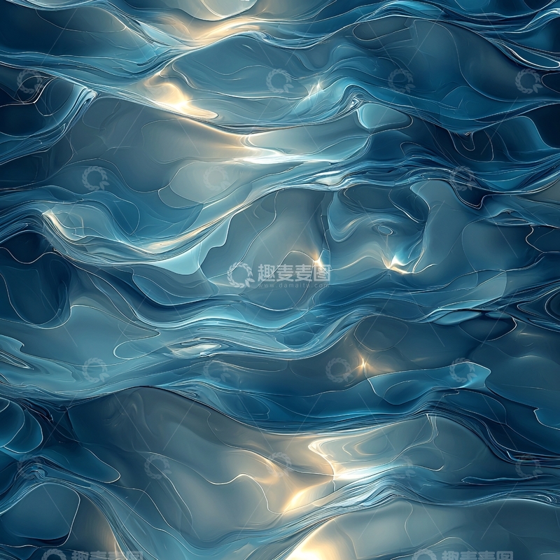 高清大图下载【趣麦麦图】蓝色水波流动纹理