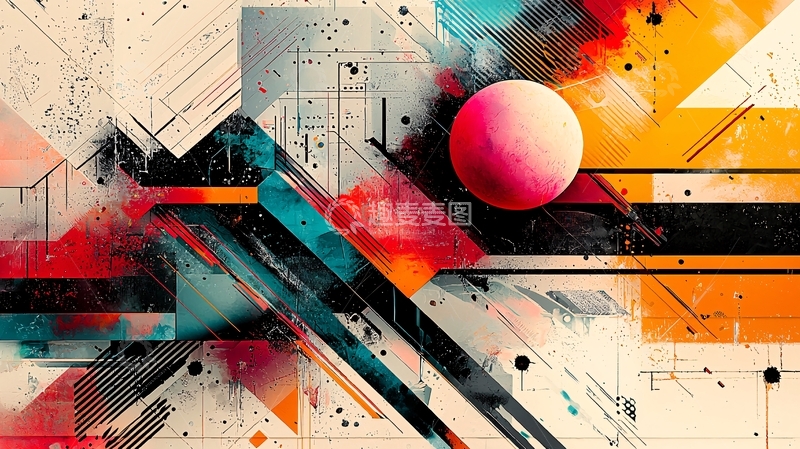 高清大图下载【趣麦麦图】抽象彩色几何图形