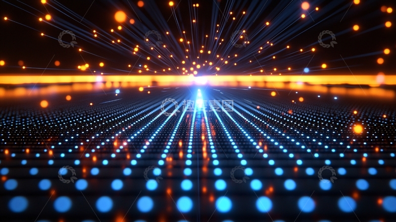 高清大图下载【趣麦麦图】蓝色科技光点阵列