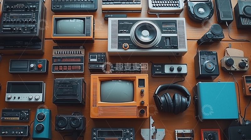 高清大图下载【趣麦麦图】复古电子设备集合