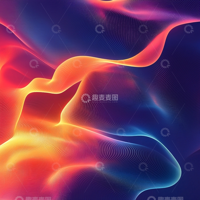 高清大图下载【趣麦麦图】抽象色彩流动背景