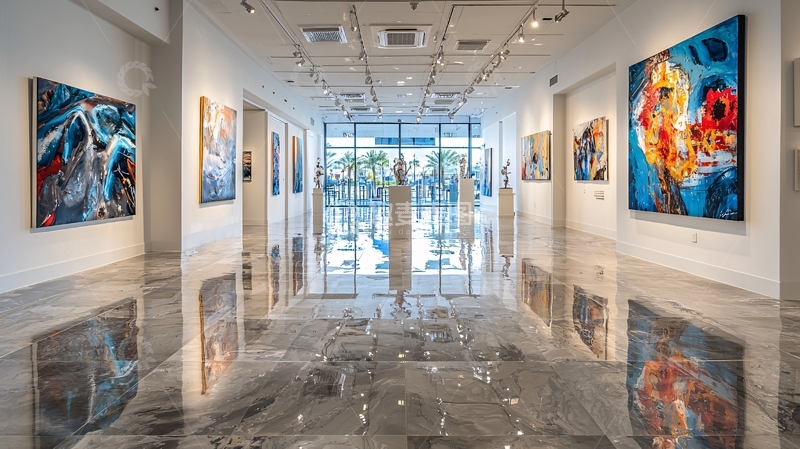 高清大图下载【趣麦麦图】现代艺术画廊内部空间