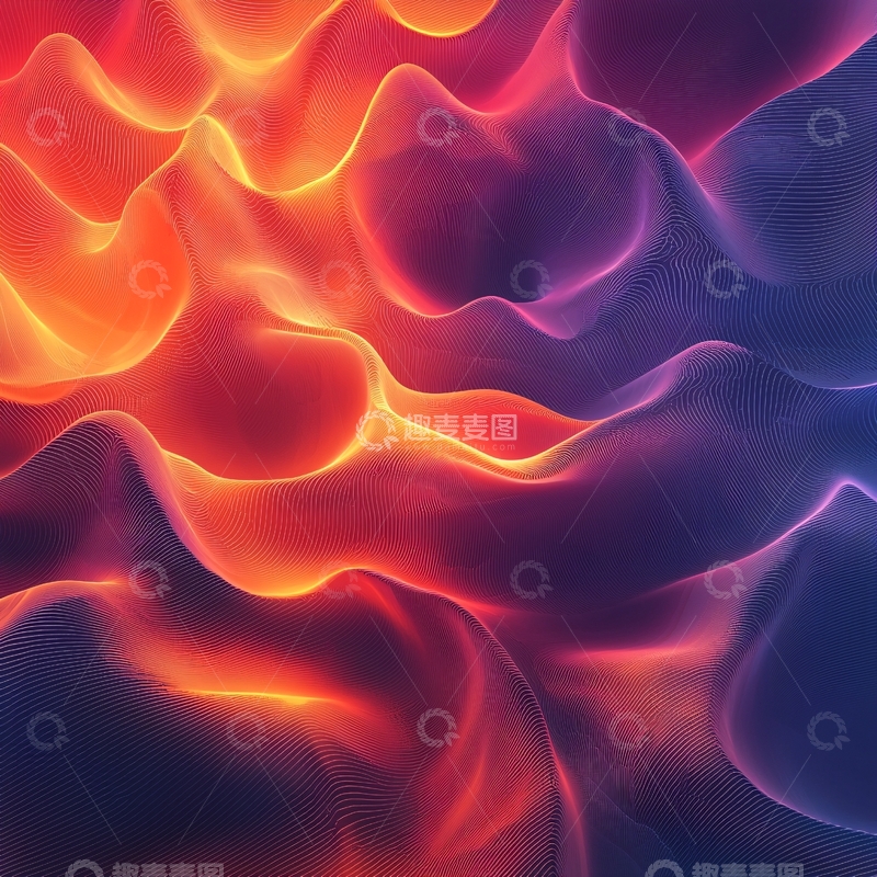 高清大图下载【趣麦麦图】流动的色彩光晕