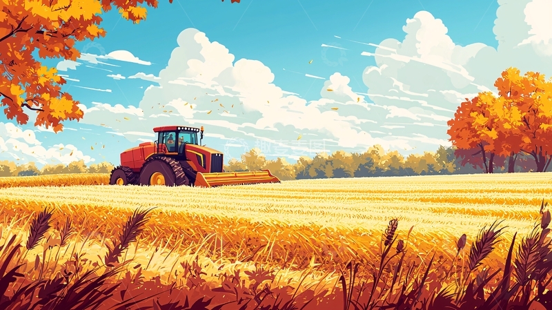 高清大图下载【趣麦麦图】丰收的秋季农田