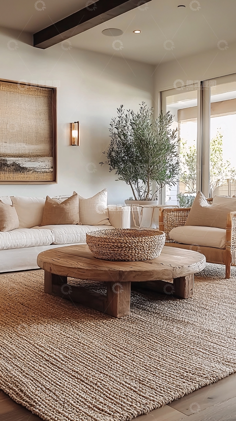 高清大图下载【趣麦麦图】温馨米色调客厅