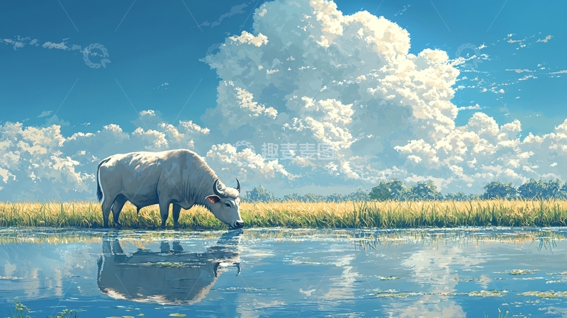 高清大图下载【趣麦麦图】水边白色动物