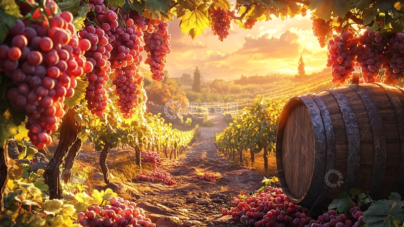 高清大图下载【趣麦麦图】阳光下的葡萄园