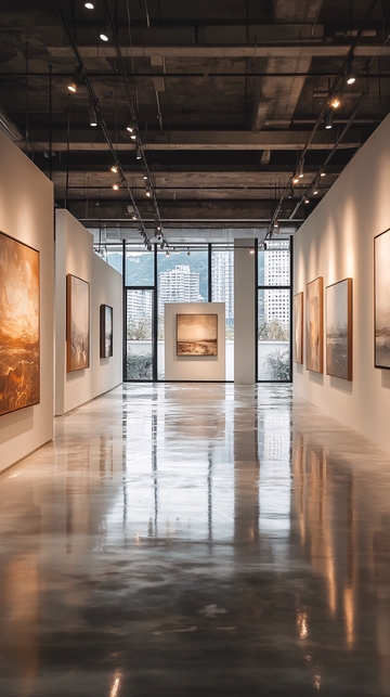 艺术画廊的长廊空间