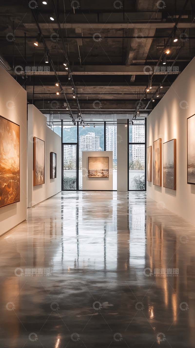 高清大图下载【趣麦麦图】艺术画廊的长廊空间