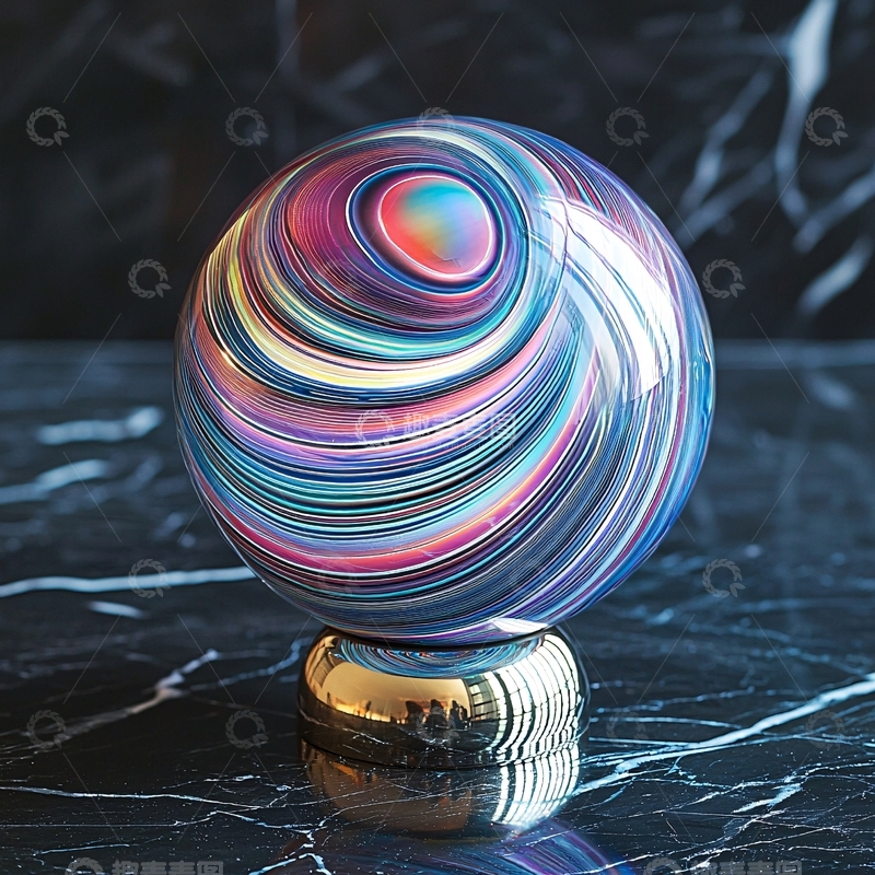 高清大图下载【趣麦麦图】彩色漩涡球体