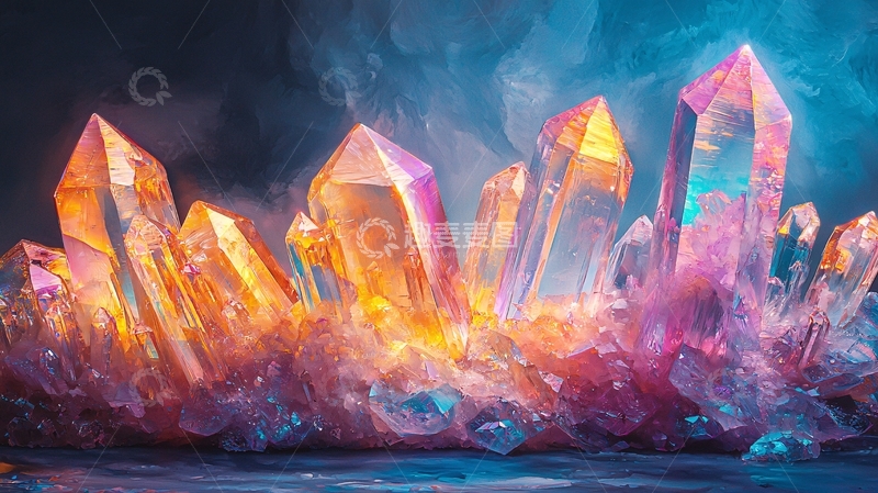高清大图下载【趣麦麦图】绚丽多彩的晶簇