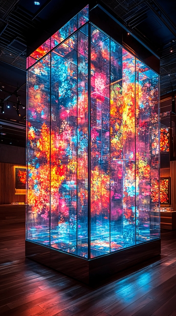 色彩斑斓的玻璃立方体