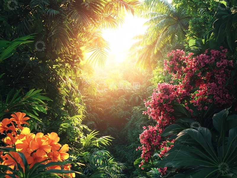 高清大图下载【趣麦麦图】热带雨林阳光