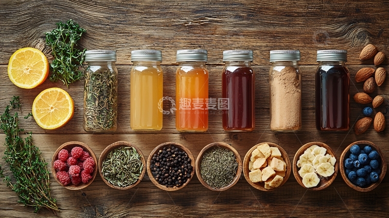 高清大图下载【趣麦麦图】健康果蔬汁排列