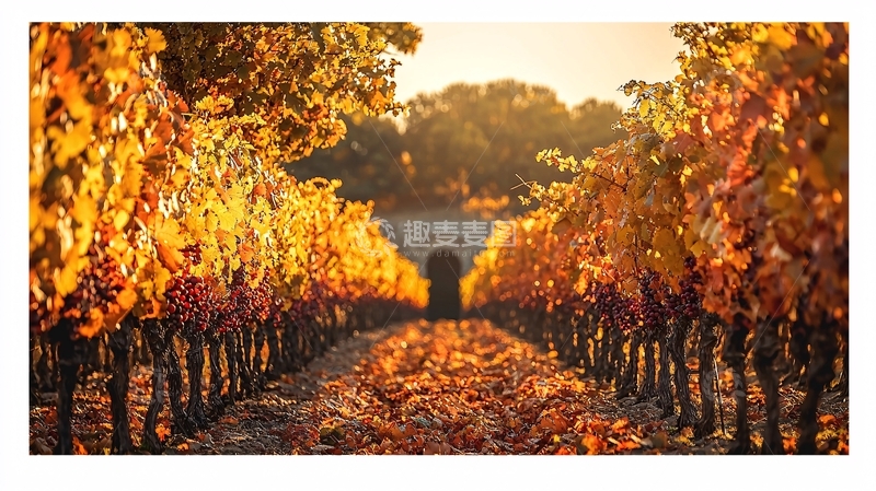 高清大图下载【趣麦麦图】金色秋季葡萄园