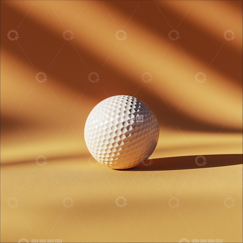 高清大图下载【趣麦麦图】高尔夫球在米色背景下