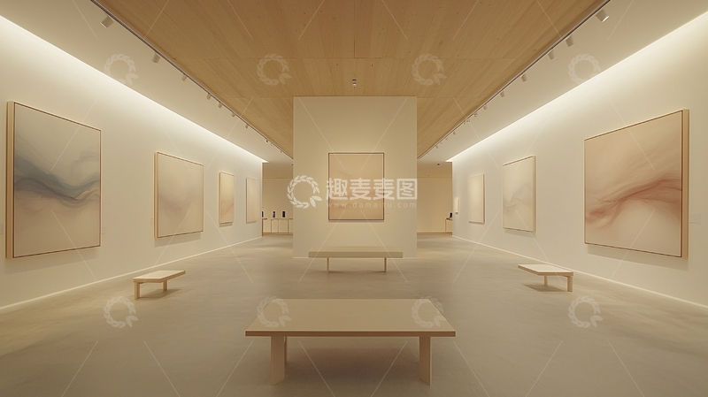 高清大图下载【趣麦麦图】画廊里的抽象艺术作品