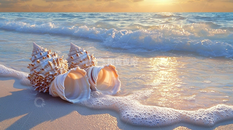 高清大图下载【趣麦麦图】海滩上的贝壳