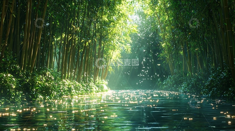 高清大图下载【趣麦麦图】翠绿竹林高清图片