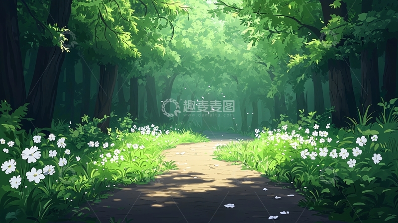 高清大图下载【趣麦麦图】绿树成荫的小路