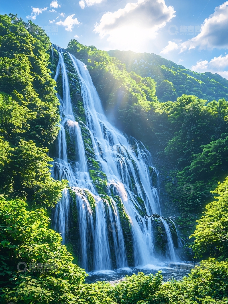 高清大图下载【趣麦麦图】壮丽瀑布高清图片