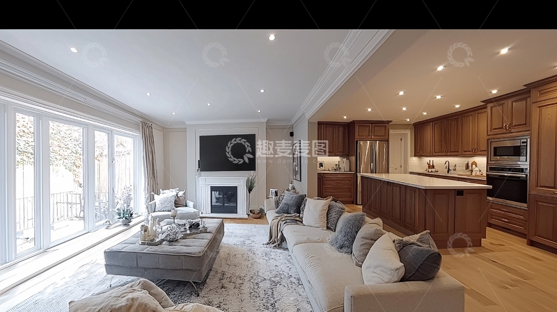 高清大图下载【趣麦麦图】开放式客厅和厨房