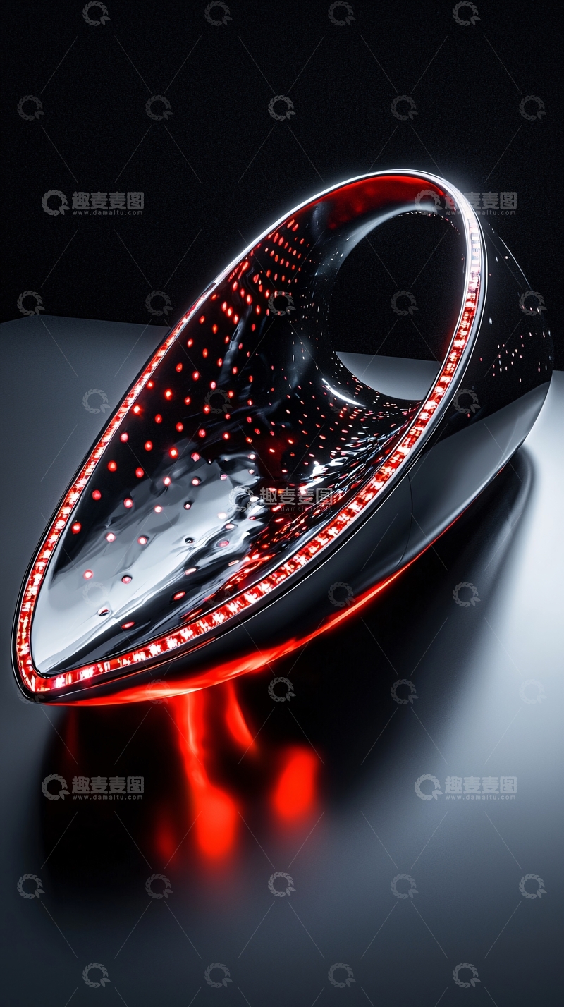 高清大图下载【趣麦麦图】未来感黑色发光物体